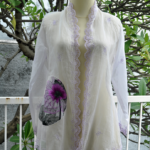 Kebaya Antik Putih - Bunga Ungu