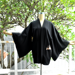 Outer Kimono Black Embroidery Kipas