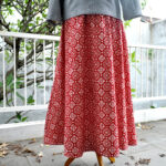 Red Embroidery Nitik Batik Skirt