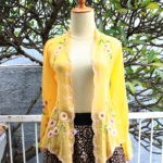 Yellow Antique Kebaya Flower Embroidery