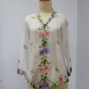 Kebaya Antik Putih - Bunga Ungu