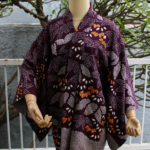 Outer Kimono Shibori Dark Purple Leaf
