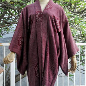 06 - Outer Kimono Shibori Maroon
