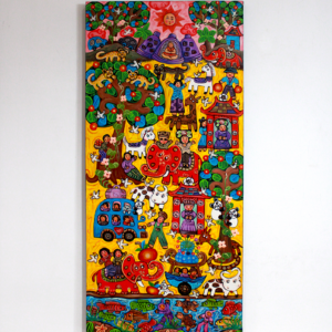 Lukisan Bali Kuning Vertical